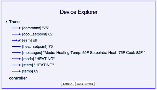 Trane Thermostat in Explorer